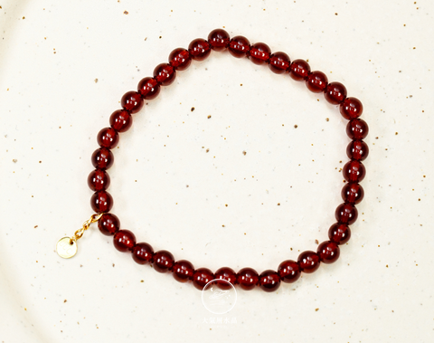 橙石榴石圓珠手串