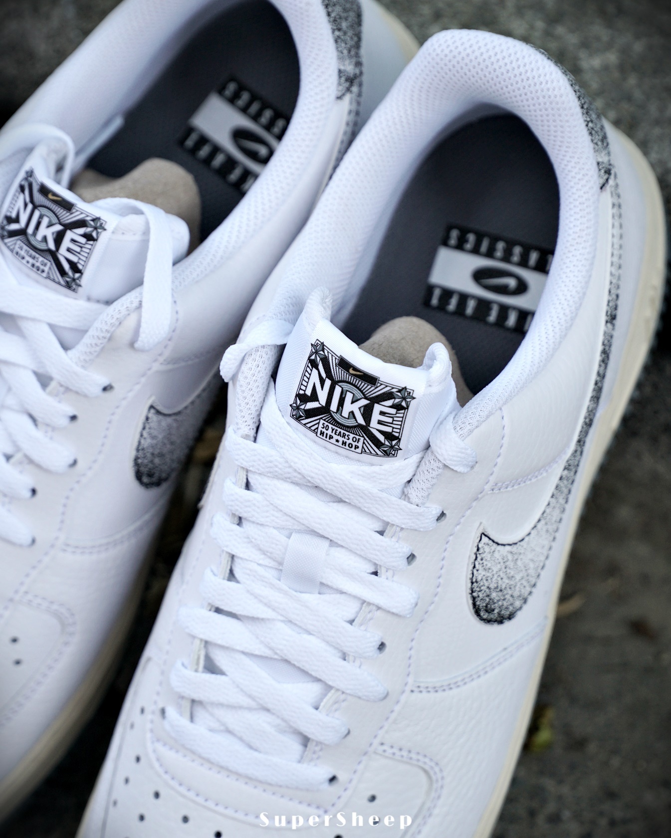 Nike Air Force 1 皮革奶油底HipHop 50週年男款白灰DV7183-100