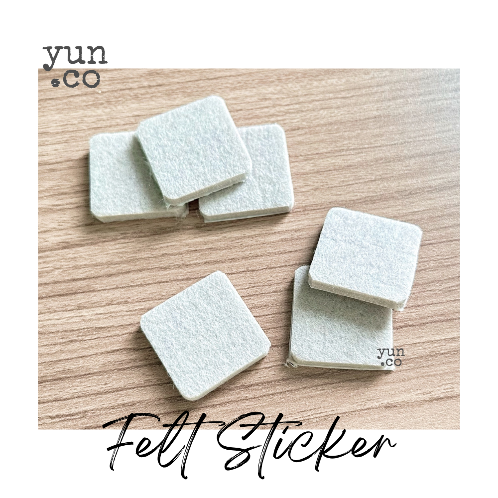 Felt Sticker 27mm x 27mm Square/ Felt Mat – Yun.co