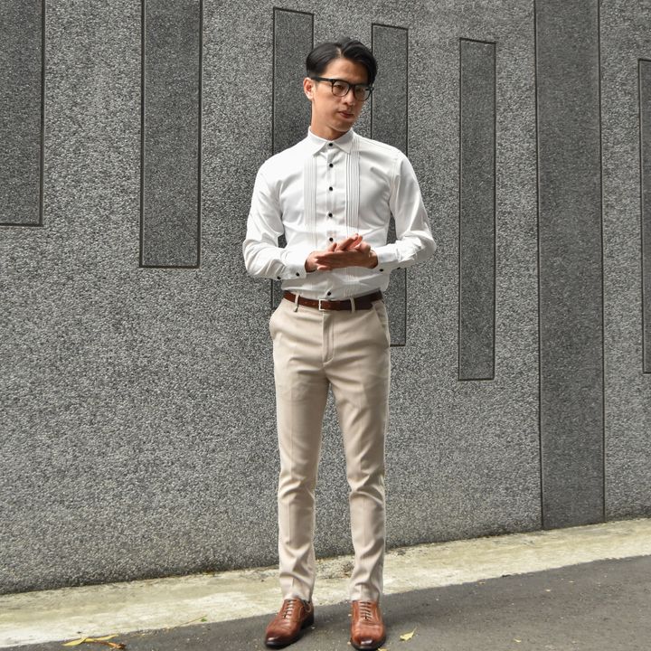 皺褶小領襯衫-3