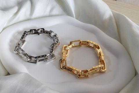 Louis Vuitton Pearls Bracelet Engraved Monogram Colors Black