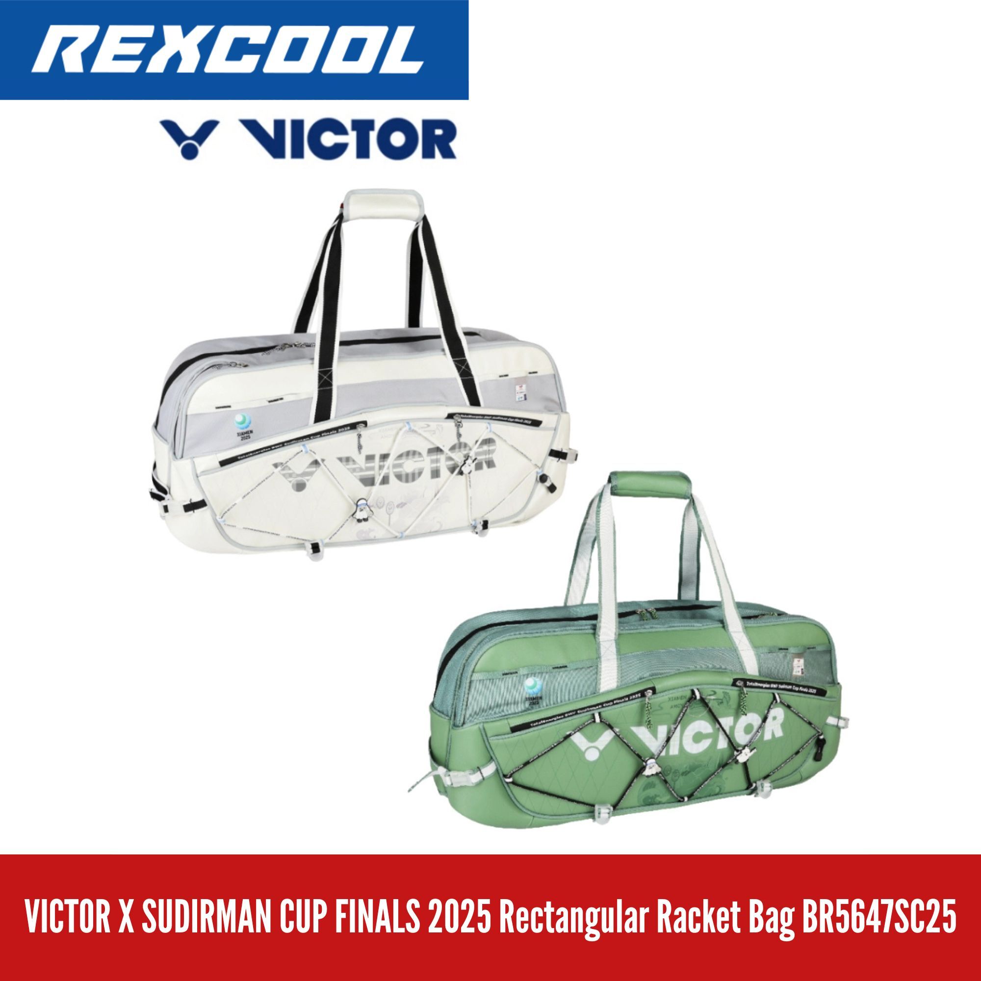 VICTOR バドミントンバッグ 大容量 ホワイト orangesports_vic-br3025tty