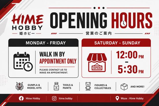 Open Hours | Hime Hobby Gundam Base