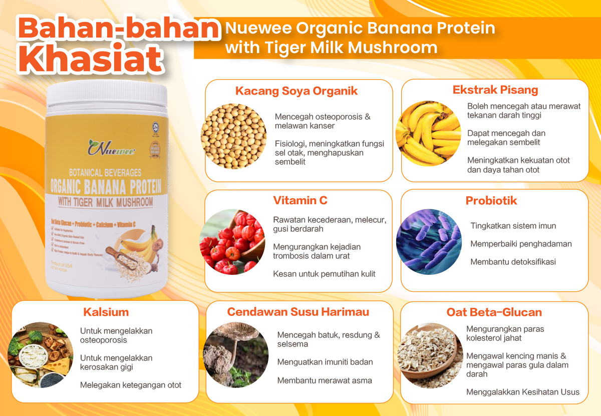 Nuewee-Organic-Banana-Protein-Ingredient-Benefits(450gm) Malay