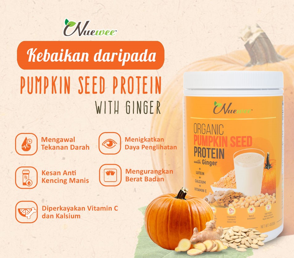 Nuewee Organic Pumpkin Seed Protein With Ginger (450g 