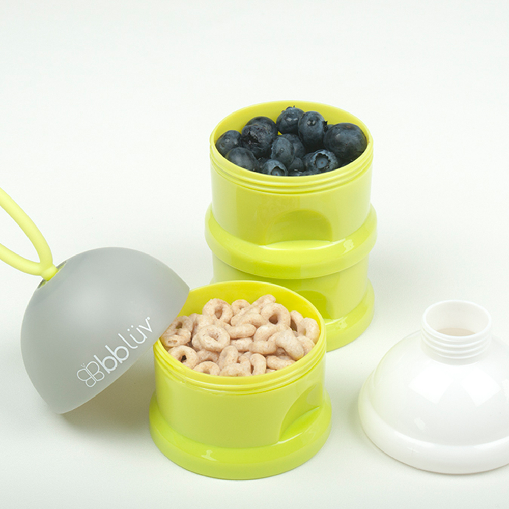 B0115 - Dose - White Background - Focus on separate containers filled with food - Square Format 