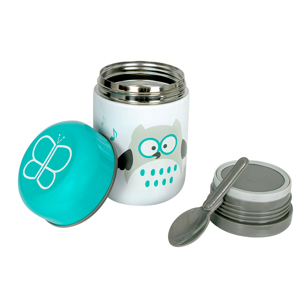 B0122 - FOOD - White background - Opened Thermos with different parts and spoon (2)