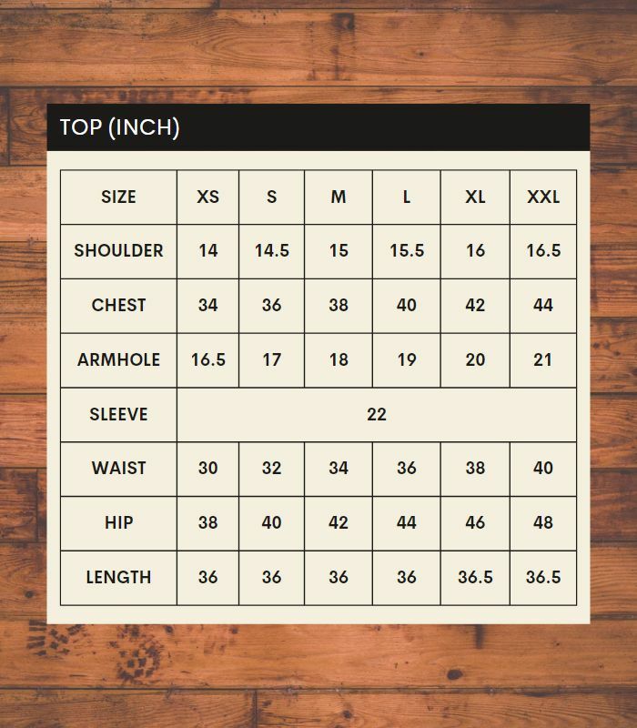 Size Chart (Top)