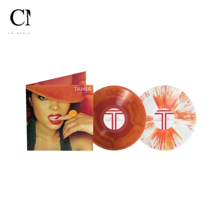 Tamia - A Nu Day【紅橘漩渦與紅橘潑墨雙色彩膠】（黑膠唱片 2LP） 封面