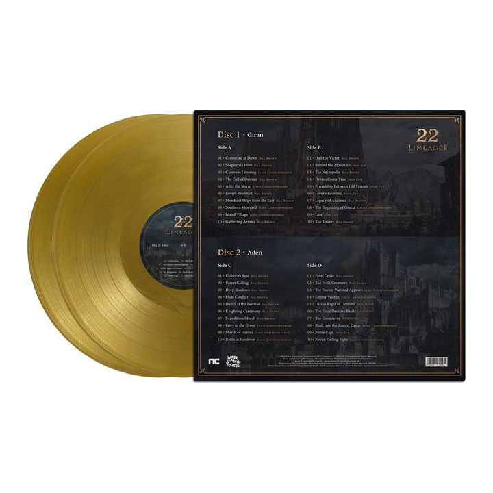 《天堂2 Lineage II - 22 Years》原聲帶【金色彩膠】（黑膠唱片 2LP） 內頁 1