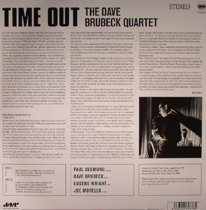 Dave Brubeck Quartet - Time Out（限量版180G｜黑膠唱片） 內頁 1