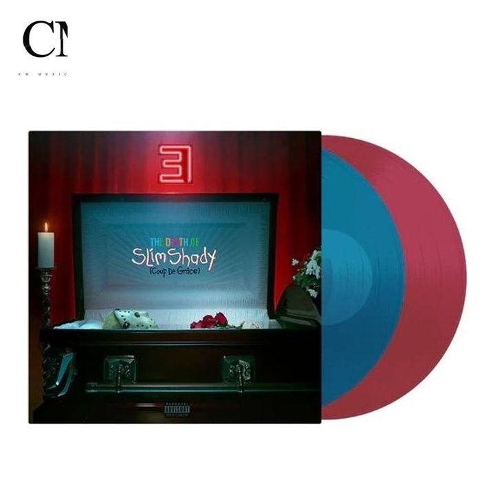 阿姆 Eminem - The Death Of Slim Shady【Indie 獨家｜海藍＋寶石紅透明雙色彩膠】（黑膠唱片 2LP） 封面