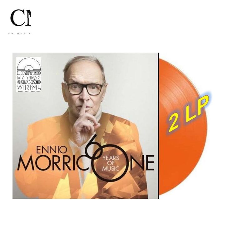 莫利克奈 Ennio Morricone - 60 Years Of Music 【橘色彩膠】（黑膠唱片 2LP） 封面