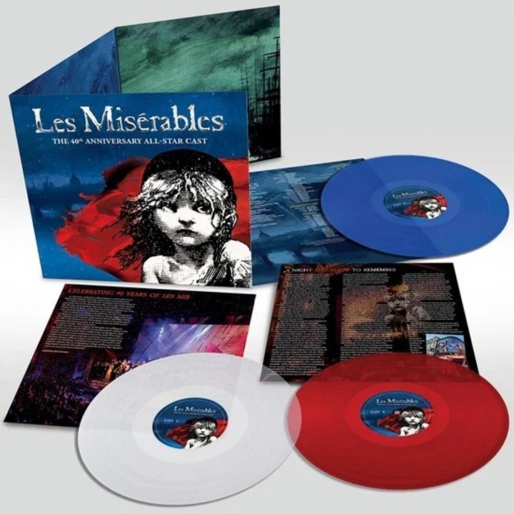 悲慘世界 Les Misérables 【40 週年紀念版｜藍黑紅三色彩膠｜限量版】（黑膠唱片 LP） 封面