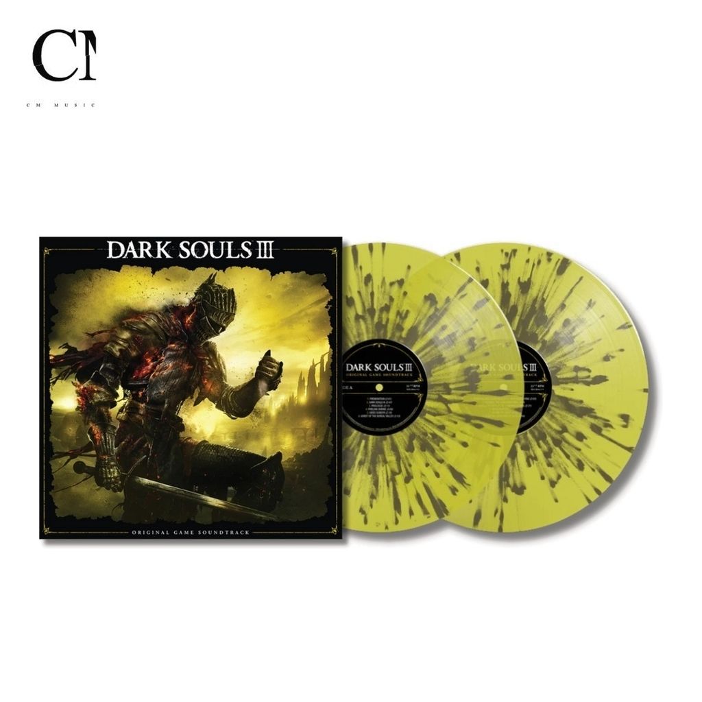 黑暗靈魂 3 Dark Souls III 遊戲原聲帶【LITA 獨家｜透明黃底金色潑墨彩膠】（黑膠唱片 2LP） 封面