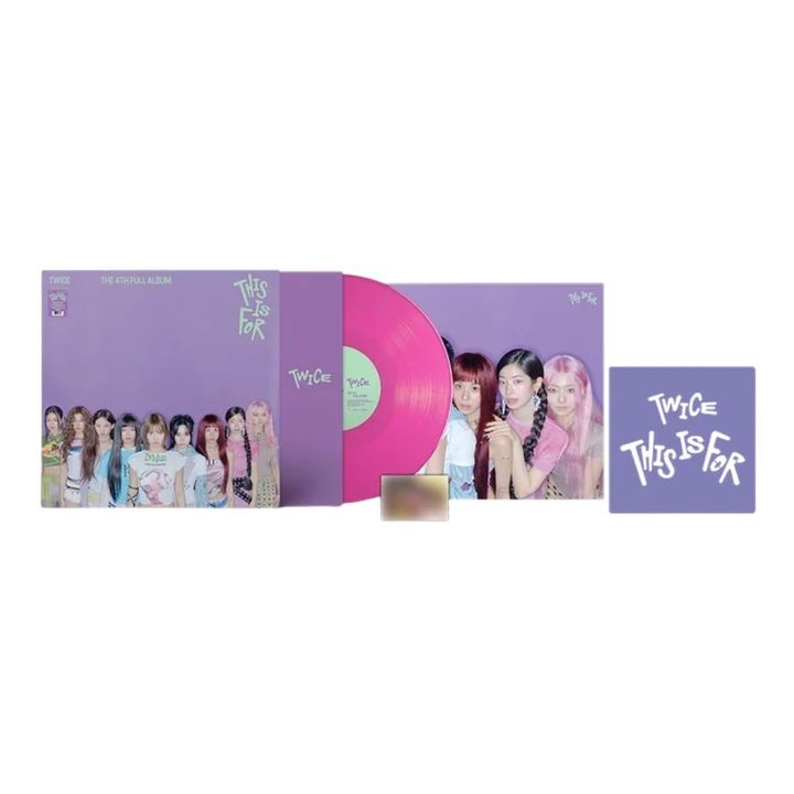 TWICE - This Is For 【TWICE官網限定｜火龍果亮粉彩膠｜代購】（黑膠唱片 LP） 封面