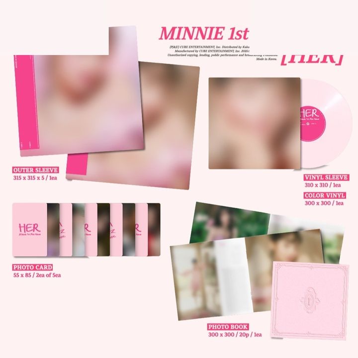 米妮 MINNIE ((G)I-DLE) - 迷你一輯: Her（粉色彩膠｜黑膠唱片 LP） 內頁 1