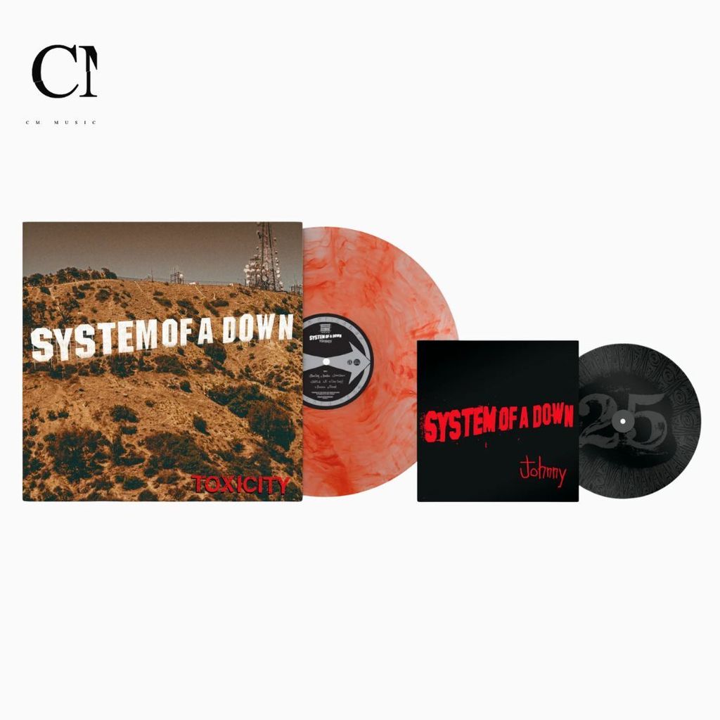 System of a Down - Toxicity 【25週年紀念版｜「Scarlett Marble」紅紋彩膠｜附贈7吋單曲｜海報】（黑膠唱片 LP） 封面