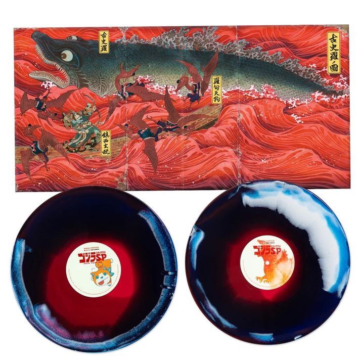 哥吉拉奇異點 Netflix 豪華版動畫系列｜白黑藍混色彩膠（黑膠唱片 2LP） 內頁 1