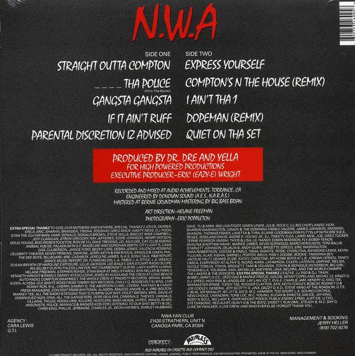 N.W.A - Straight Outta Compton（黑膠唱片 LP） 內頁 1