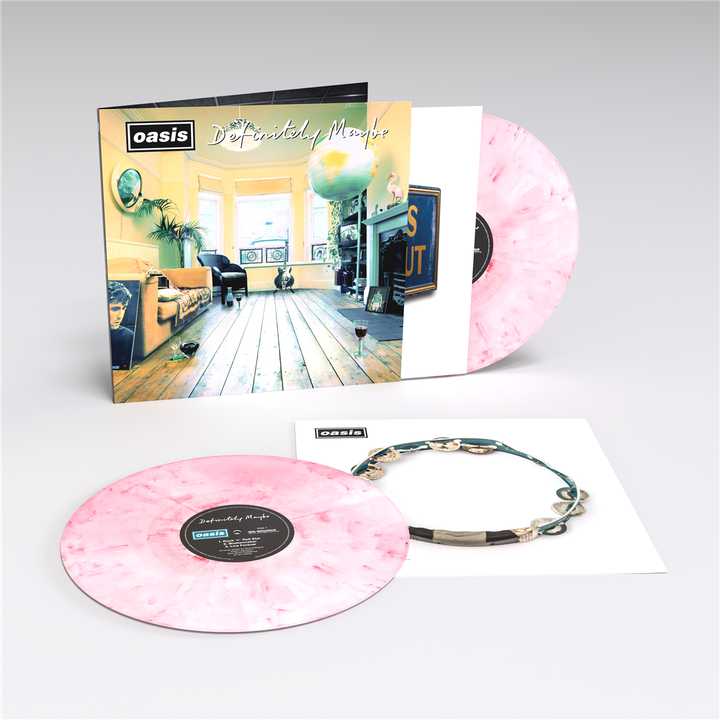 綠洲合唱團 Oasis- Definitely Maybe（30 週年紀念款｜粉白彩膠｜黑膠唱片 2LP） 封面