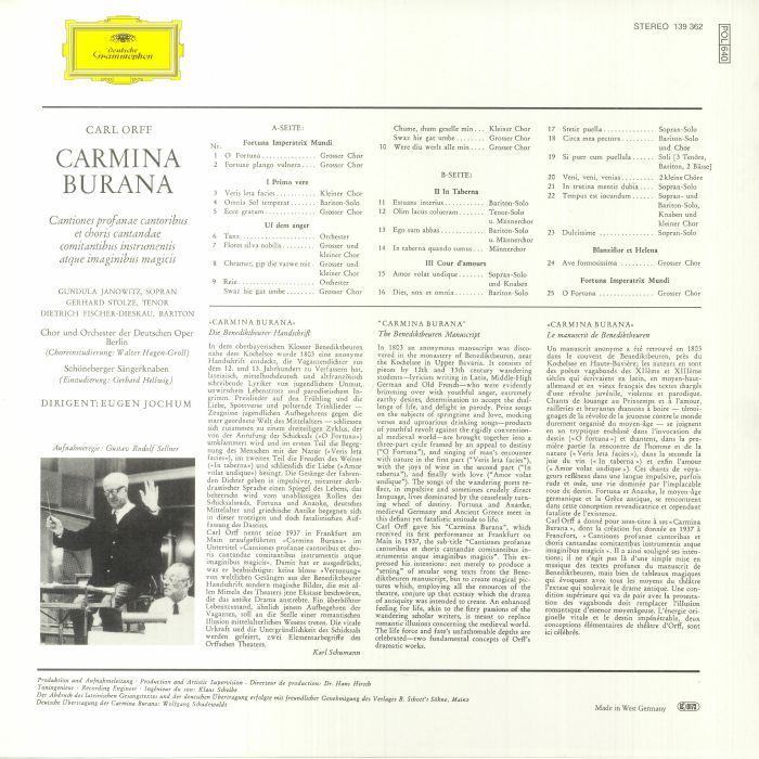 Carl Orff- Carmina Burana（180G｜黑膠唱片 LP） 內頁 1