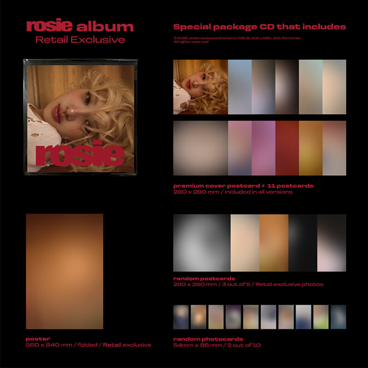 朴彩英 Rosé (BLACKPINK) - 首張專輯: Rosie（Retail 獨家版｜CD） 內頁 1