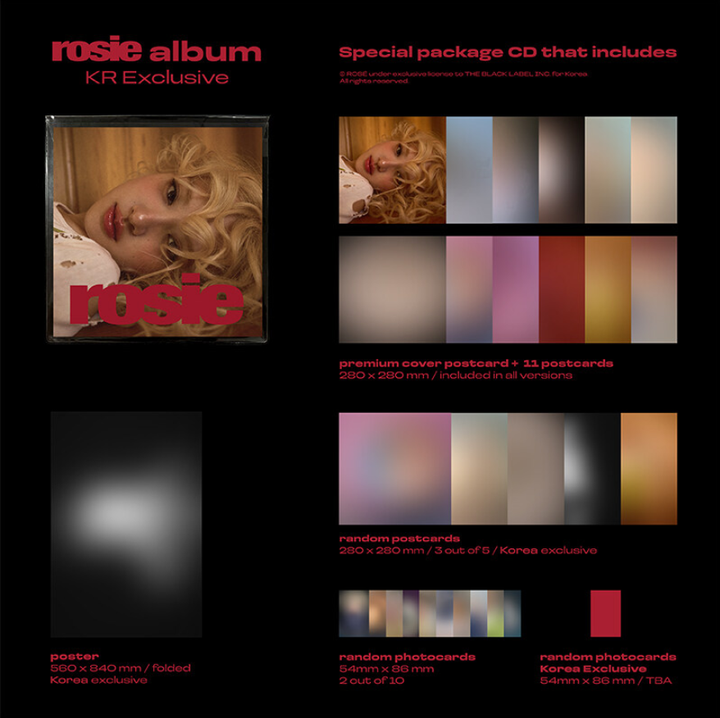 朴彩英 Rosé (BLACKPINK) - 首張專輯: Rosie（KR 獨家版｜CD） 內頁 1