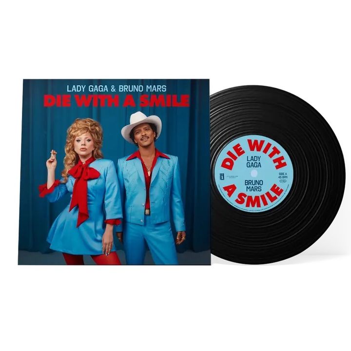 女神卡卡 Lady Gaga / 火星人 Bruno Mars - Die With a Smile（7寸膠｜黑膠唱片 LP） 封面
