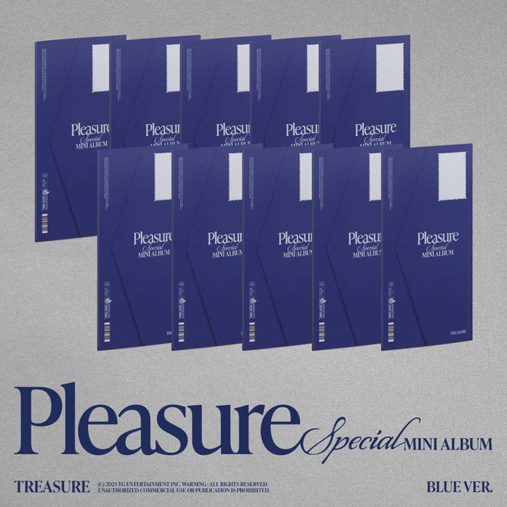 TREASURE - 特別迷你專輯: Pleasure（Blue 版｜CD） 封面