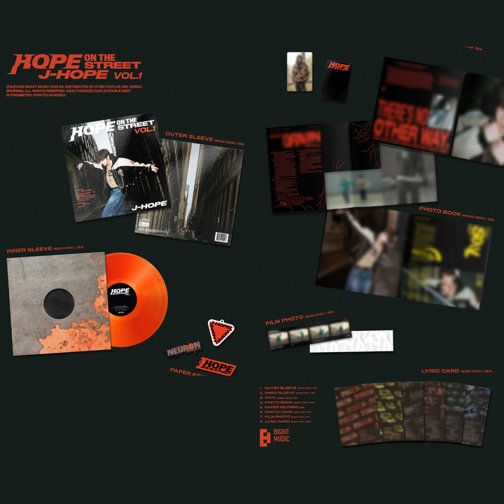 鄭號錫 j-hope (BTS) - Hope On The Street Vol.1（橘色彩膠｜黑膠唱片 LP） 內頁 1