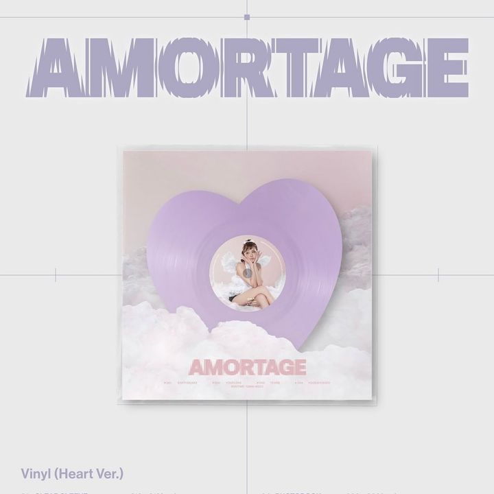 金智秀 JISOO (BLACKPINK) - 迷你專輯: AMORTAGE【Heart版 紫色愛心彩膠】（黑膠唱片 LP） 封面