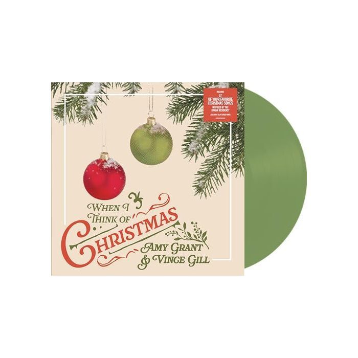 Amy Grant & Vince Gill - When I Think Of Christmas（橄欖綠彩膠｜黑膠唱片 LP） 封面