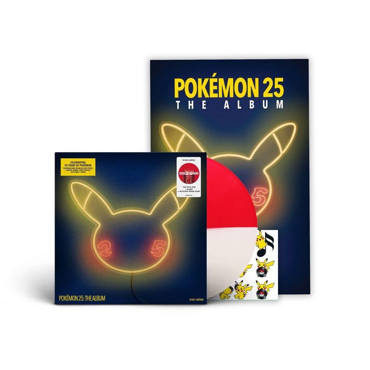 寶可夢 Pokèmon 25 週年紀念專輯【紅白彩膠】（黑膠唱片 LP） 封面