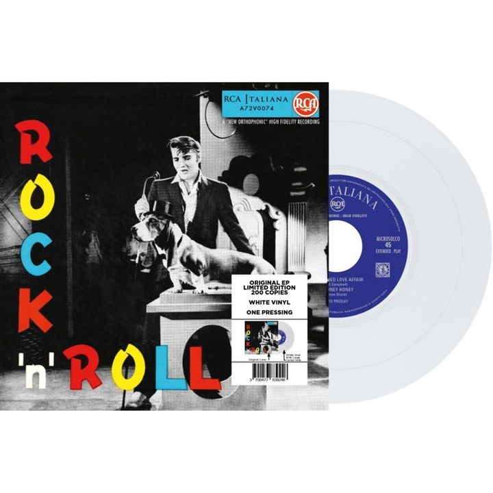 貓王 Elvis Presley - ROCK 'N' ROLL 【白色彩膠｜限量200張｜7-EP ETRANGER N18】（黑膠唱片 LP） 封面