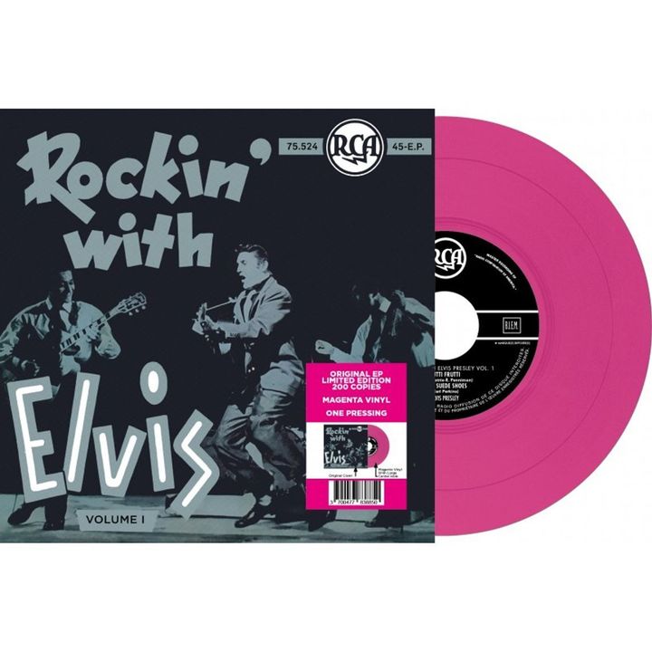 貓王 Elvis Presley - Rockin' With Elvis（Volume I） 【粉色彩膠｜限量200張｜7-EP ETRANGER N19】（黑膠唱片 LP） 封面