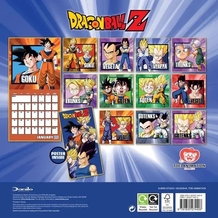 七龍珠 Z Dragon Ball Z 2026 年行事曆 【12吋黑膠尺寸】 (官方周邊) 內頁 1