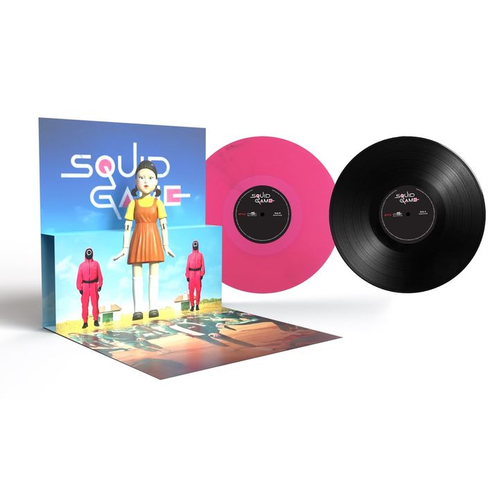 魷魚遊戲 Squid Game 原聲帶 【黑粉色彩膠】（黑膠唱片 2LP） 內頁 1