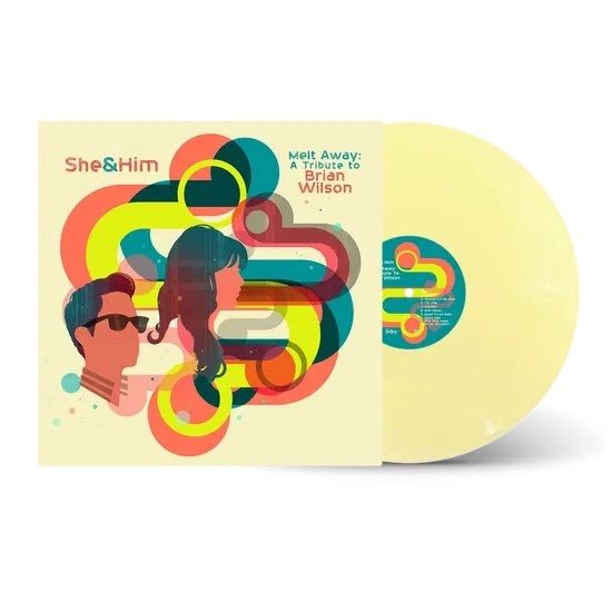 She & Him - Melt Away: A Tribute To Brian Wilson 【黃色彩膠】（黑膠唱片 LP） 封面