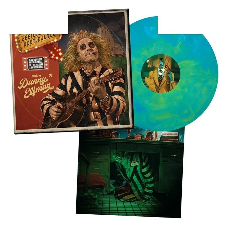 陰間大法師 Beetlejuice Beetlejuice Score Album 【綠藍混色彩膠｜首版】 (黑膠唱片 LP) 內頁 1