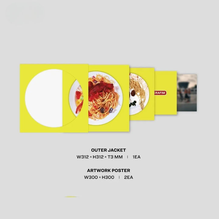 LE SSERAFIM - 單曲一輯：SPAGHETTI 【Indie 獨家版｜螢光黃】（黑膠唱片 LP） 內頁 1