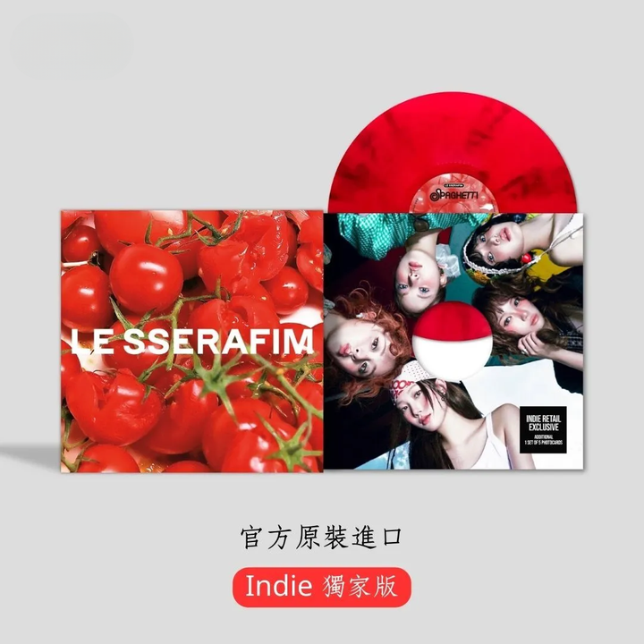 LE SSERAFIM - 單曲一輯：SPAGHETTI 【Indie 獨家版｜番茄紅】（黑膠唱片 LP） 封面