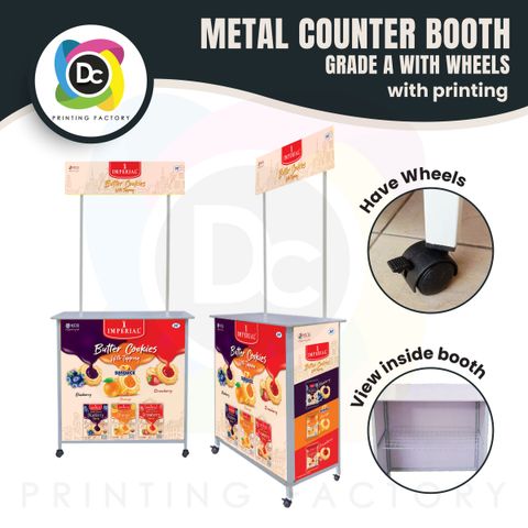metal counter booth grade A with wheels-01