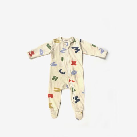 alphabet zipsuit