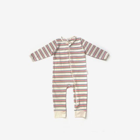 multi stripe zipsuit