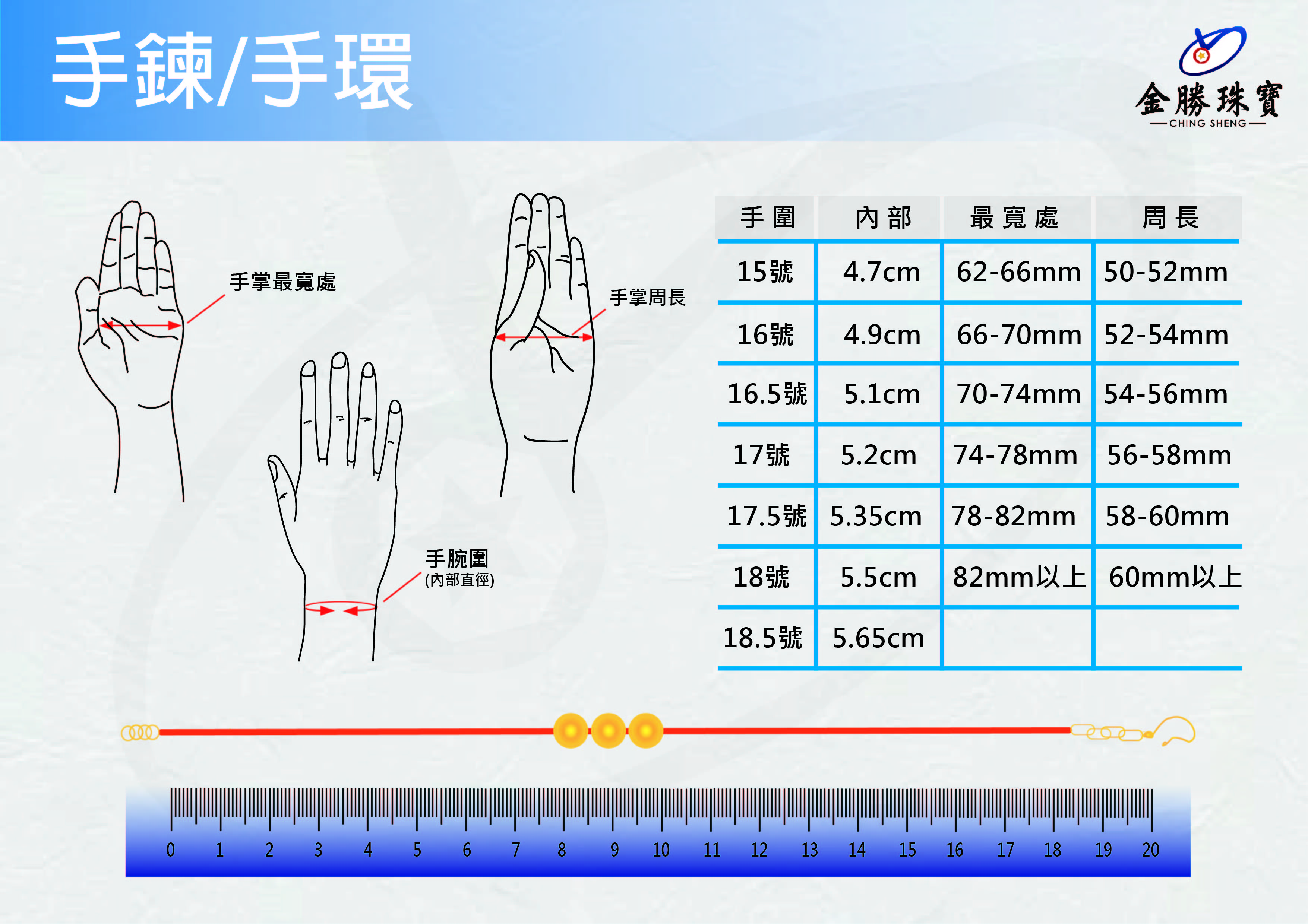 手鍊手環尺寸