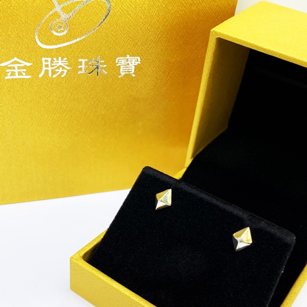 金勝珠寶】 白金耳環｜耳針式亮面時尚氣質– 金勝珠寶銀樓｜實在