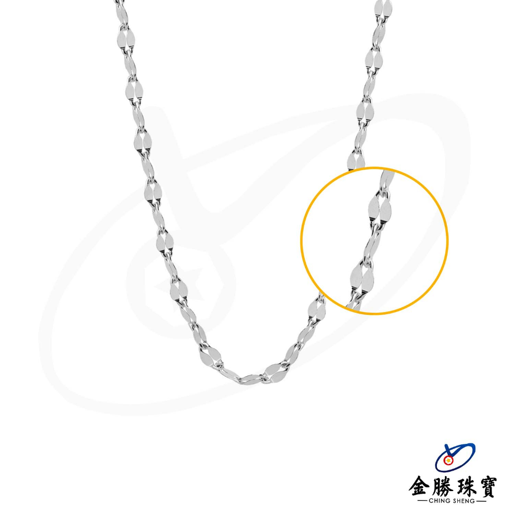金勝珠寶】 白金項鍊｜1尺6 機柱管鍊跳舞鍊刻花亮面氣質時尚48