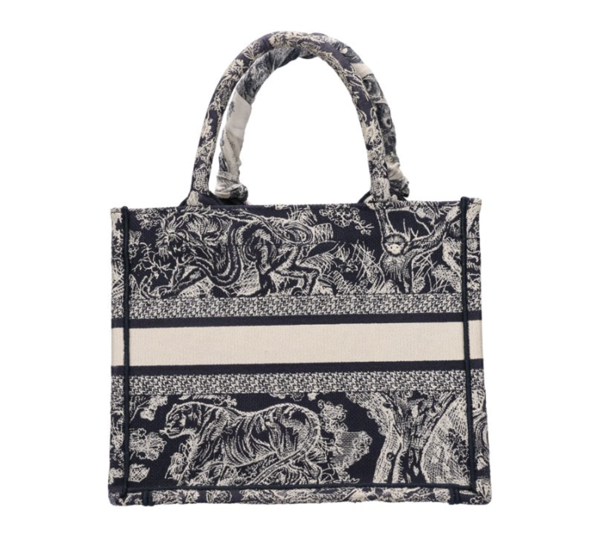 DIOR 迪奧 小號 Book Tote 托特包 藍色 Toile de Jouy Reverse 刺繡 M1265ZRGO2