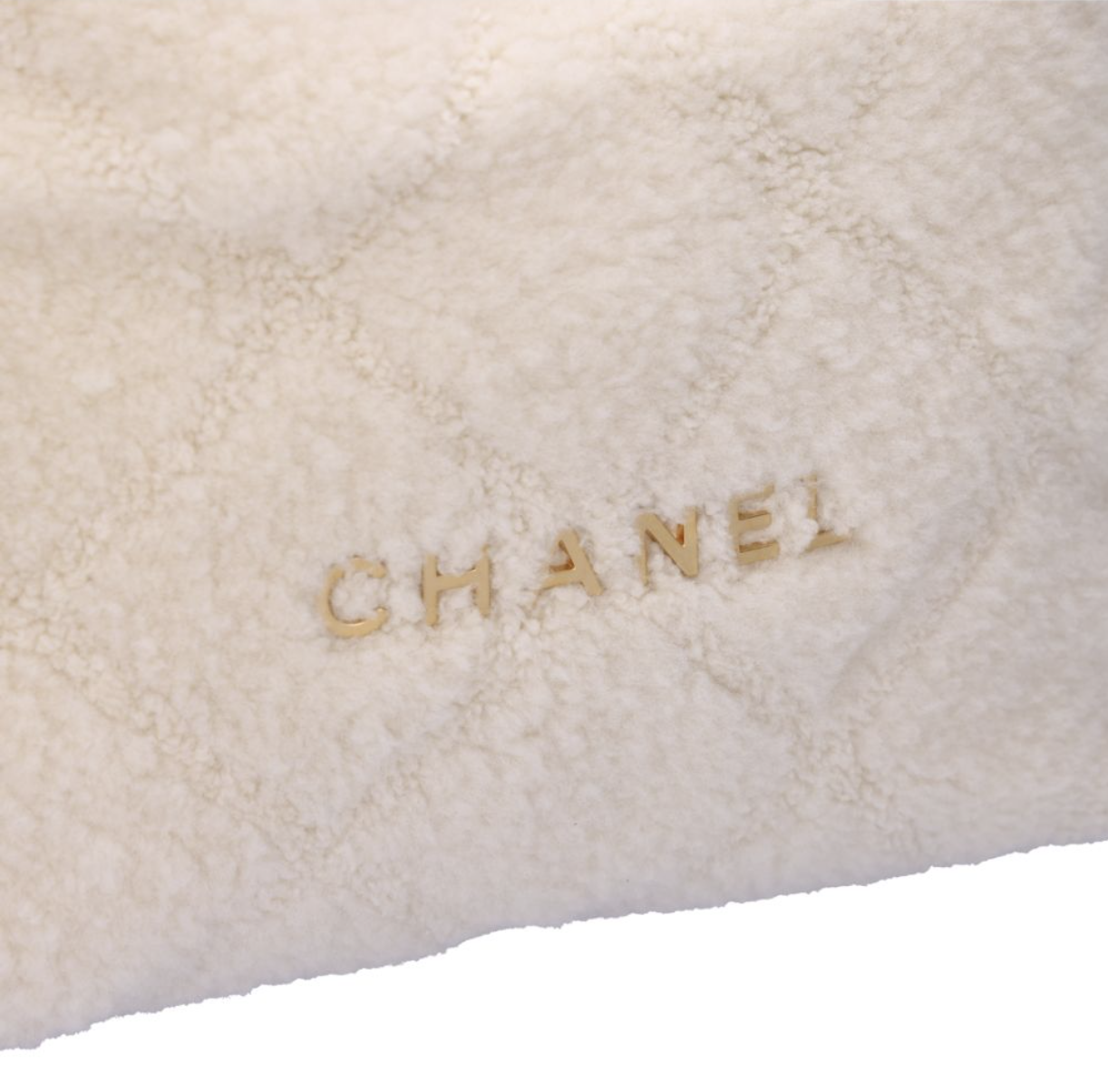 CHANEL 香奈兒 米色 剪羊毛 22 Bag 小號 AS32606